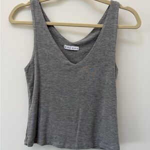Miou Muse Double Layer Grey V neck Tank